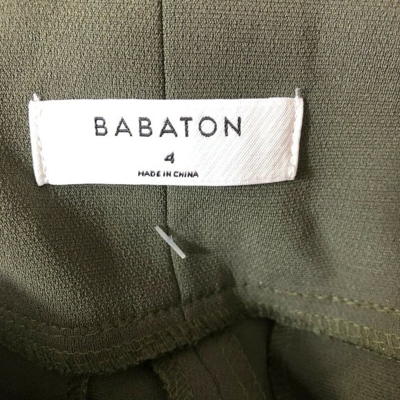 Babaton Women's Jermaine High Rise Wide Leg Pants Size 4 Belted Olive Green NWOT - Picture 8 of 12